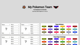 What Mypokemonteam.com website looked like in 2022 (1 year ago)
