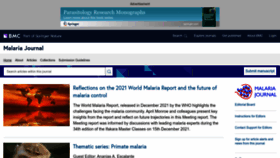 What Malariajournal.com website looked like in 2022 (1 year ago)