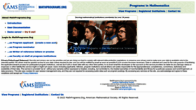 What Mathprograms.org website looked like in 2022 (1 year ago)