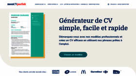 What Moncvparfait.fr website looked like in 2022 (1 year ago)