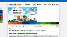 What Mathskills4kids.com website looked like in 2022 (1 year ago)