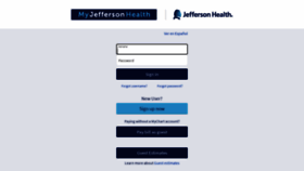 What My.jeffersonhealth.org website looked like in 2022 (1 year ago)