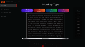 What Monkey-type.org website looked like in 2022 (1 year ago)
