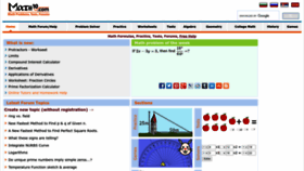What Math10.com website looked like in 2022 (1 year ago)