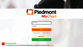 What Mychart.piedmont.org website looked like in 2022 (1 year ago)