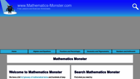 What Mathematics-monster.com website looked like in 2022 (1 year ago)
