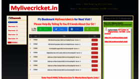 What Mylivecricket.in website looked like in 2022 (1 year ago)