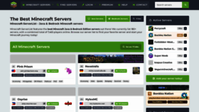 What Minecraft-serverlist.com website looked like in 2022 (1 year ago)