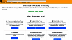 What Mcqbuddy.com website looked like in 2022 (1 year ago)