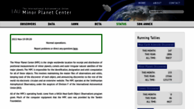 What Minorplanetcenter.org website looked like in 2022 (1 year ago)