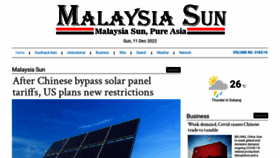 What Malaysiasun.com website looked like in 2022 (1 year ago)
