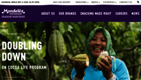 What Mondelez.com website looked like in 2022 (1 year ago)