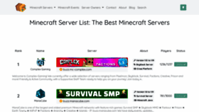 What Minecraft.buzz website looked like in 2023 (1 year ago)