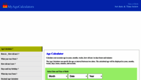 What Myagecalculators.com website looked like in 2023 (1 year ago)