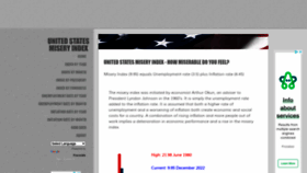 What Miseryindex.us website looked like in 2023 (1 year ago)