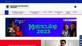 What Mineducacion.gov.co website looked like in 2023 (1 year ago)