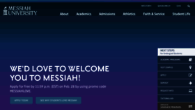 What Messiah.edu website looked like in 2023 (1 year ago)