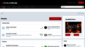 What Metalforum.com website looked like in 2023 (3 years ago)