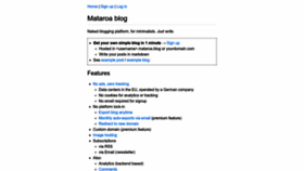What Mataroa.blog website looked like in 2023 (1 year ago)