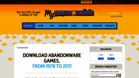 What Myabandonware.com website looked like in 2023 (1 year ago)