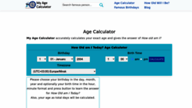 What Myagecalculator.com website looked like in 2023 (1 year ago)