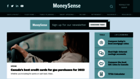 What Moneysense.ca website looked like in 2023 (1 year ago)
