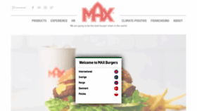 What Maxburgers.com website looked like in 2023 (1 year ago)