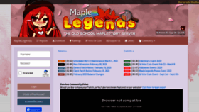 What Maplelegends.com website looked like in 2023 (1 year ago)