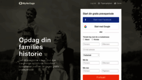 What Myheritage.dk website looked like in 2023 (1 year ago)