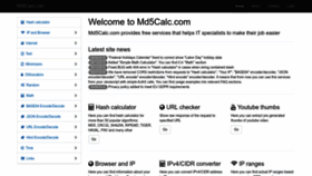 What Md5calc.com website looked like in 2023 (This year)