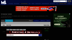 What Minecraftlist.org website looked like in 2023 (This year)