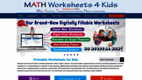 What Mathworksheets4kids.com website looked like in 2023 (This year)