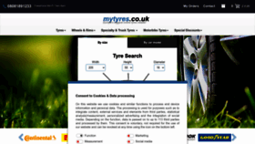 What Mytyres.co.uk website looked like in 2023 (This year)