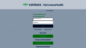 What Mycenturahealth.org website looked like in 2023 (This year)