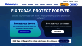 What Malwarebytes.com website looked like in 2023 (This year)