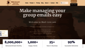 What Mail-list.com website looked like in 2023 (This year)