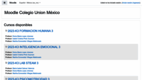 What Moodle.colegiounionmexico.com website looked like in 2023 (This year)