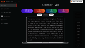 What Monkey-type.org website looked like in 2023 (This year)