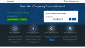 What Mail-temp.com website looked like in 2023 (This year)