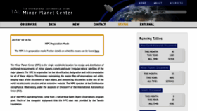 What Minorplanetcenter.org website looked like in 2023 (This year)