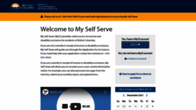 What Myselfserve.gov.bc.ca website looks like in 2024 