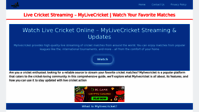 What Mylivecricket.xyz website looks like in 2024 