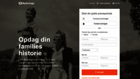 What Myheritage.dk website looks like in 2024 