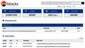 What Moneroblocks.info website looked like in 2024 (1 year ago)