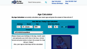What Myagecalculator.com website looks like in 2024 