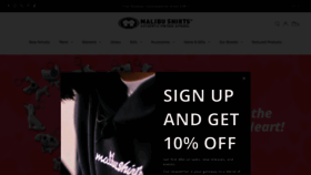 What Malibushirts.com website looks like in 2024 