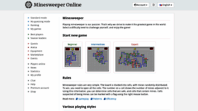 What Minesweeper.online website looks like in 2024 
