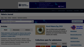 What Malariajournal.com website looks like in 2024 