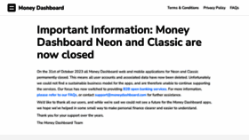 What Moneydashboard.com website looks like in 2024 