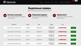 What Mydedic.ru website looks like in 2024 